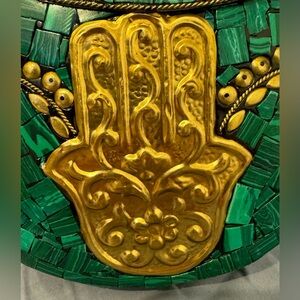 NWOT Ramla Moroccan Tile Clutch/Crossbody in Green and Blue